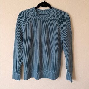 Abercrombie & Fitch Blue Ribbed Crewneck Sweater